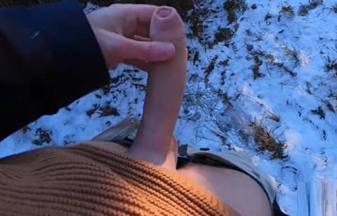 Massive Dick in hot wank for cold winter